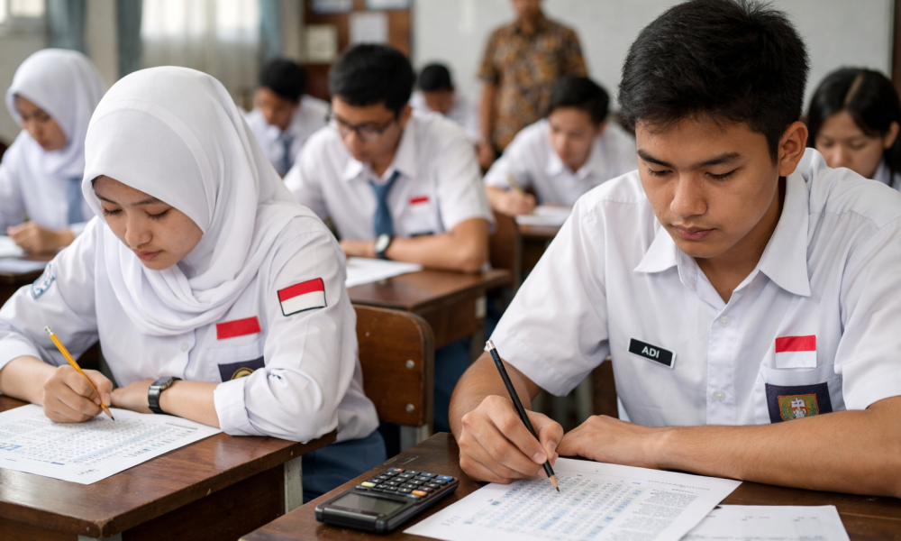 Siswa sedang mengikuti TKA