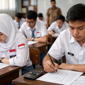 Siswa sedang mengikuti TKA